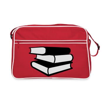 Bücher - Retro Tasche - Rot/Weiß - Vorne