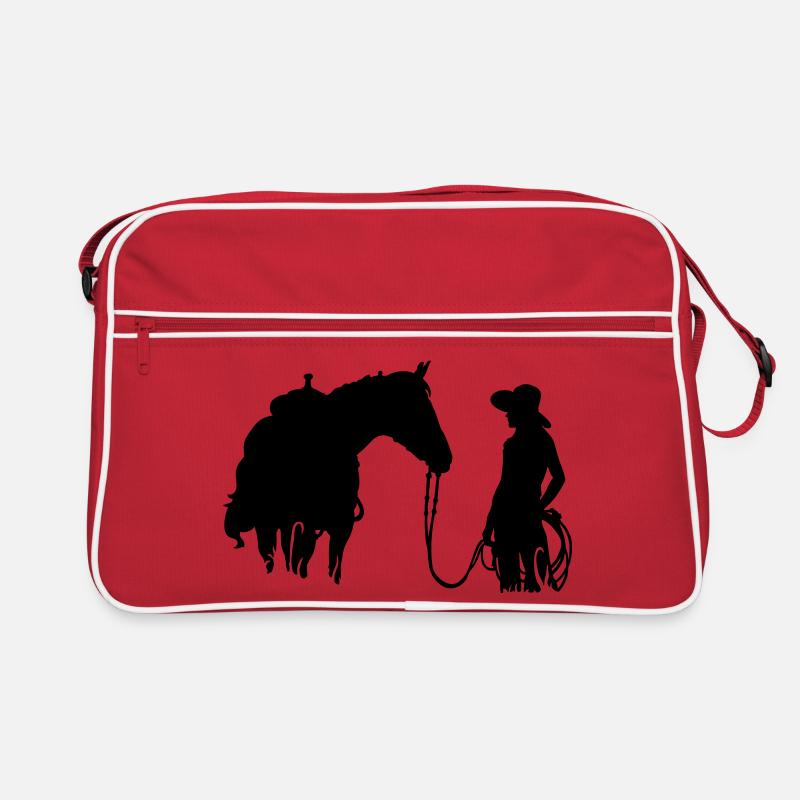 Frau mit Pferd Retro Tasche