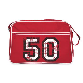 Nombre 50 Cinquante 50e Design Anniversaire - Sac Retro - rouge/blanc - Devant