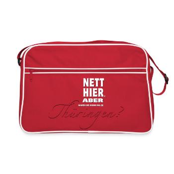 Nett hier. Aber waren Sie schon mal in Thüringen? - Retro Tasche - Rot/Weiß - Vorne