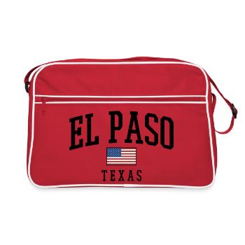El Paso Texas Retro Shirt - Retro Tasche - Rot/Weiß - Vorne