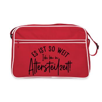 Es ist so weit Ich bin in Altersteilzeit - Retro Tasche - Rot/Weiß - Vorne