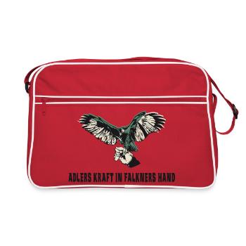 Falknerei Adler Design - Retro Tasche - Rot/Weiß - Vorne