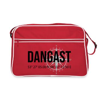 Koordinaten Dangast - Retro Tasche - Rot/Weiß - Vorne