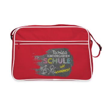 Bye bye maternelle - école, nous voilà ! Table - Sac Retro - rouge/blanc - Devant