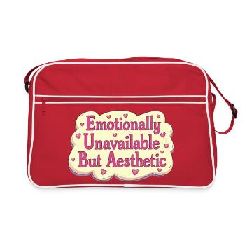 Emotionally Unavailable Retro Aesthetic - Retro Bag - red/white - Front