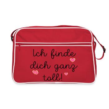 TROUVER L'AMITIÉ FORMIDABLE - Sac Retro - rouge/blanc - Devant