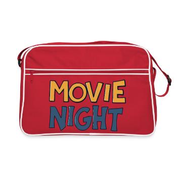 Movie Night Colorful Typographic Drawing - Retro Bag - red/white - Front