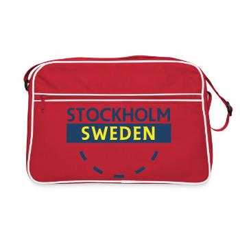 Stockholm Sweden Bold Text - Retro Bag - red/white - Front