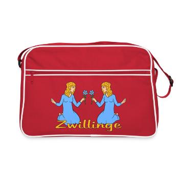 Signe du zodiaque Gémeaux - Sac Retro - rouge/blanc - Devant