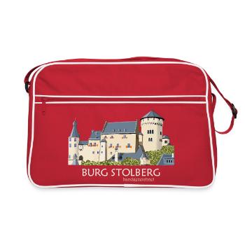 Illustration du château de Stolberg, dessin à la main - Sac Retro - rouge/blanc - Devant