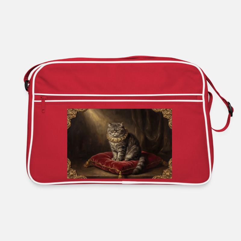 Royal Cat Pose in Baroque Frame Retro Bag