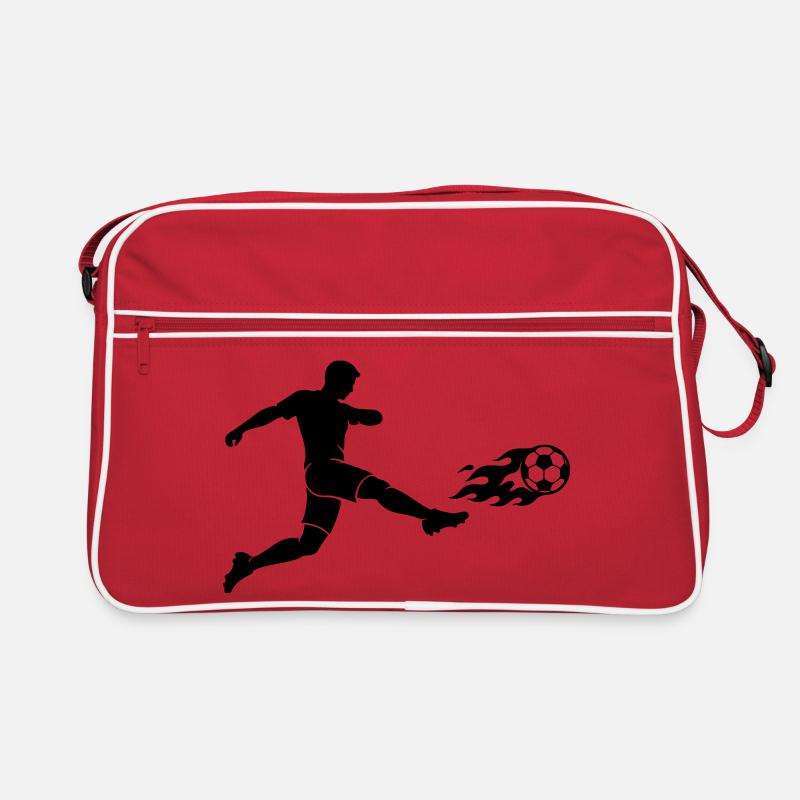Silhouette d’attaquant de football Sac Retro