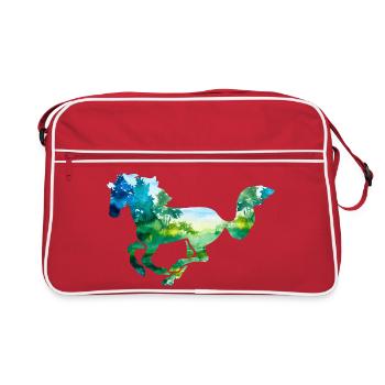 Équitation Forêt Galop Tournoi équestre Fille - Sac Retro - rouge/blanc - Devant