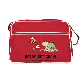 Tortue de jardin douce et abeille - Sac Retro - rouge/blanc - Devant