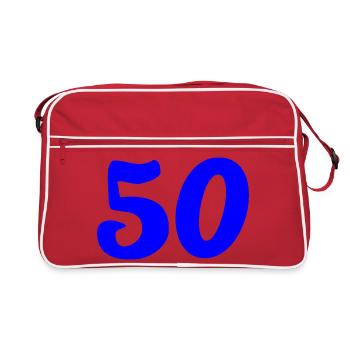 50. 50 YEARS. 50th ANNIVERSARY. 50 YEARS ANNIVERSARY. - Retro Bag - red/white - Front