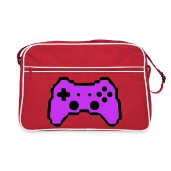 Joueur avec manette rétro - Sac Retro - rouge/blanc - Devant