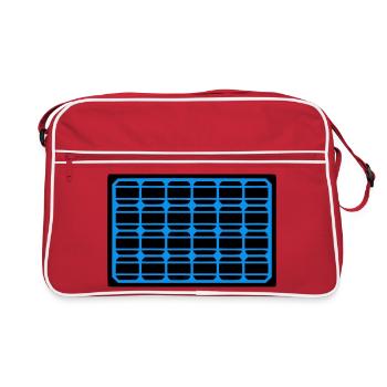 Solarpanel Photovoltaik Icon - Retro Tasche - Rot/Weiß - Vorne