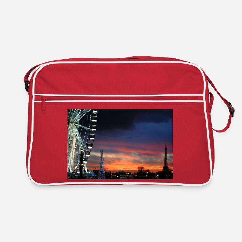Paris à la grande roue du coucher du soleil Sac Retro
