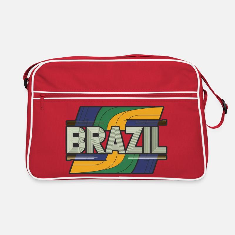 Brésil - Sac Retro - rouge/blanc