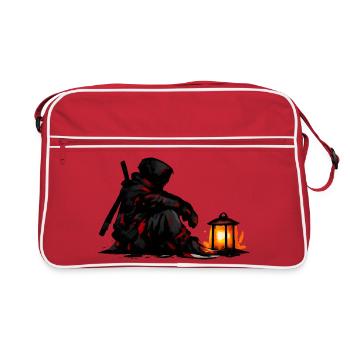 Blood-red night watchman with lantern - Retro Bag - red/white - Front