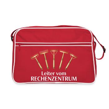 Rechenzentrum Rechner Computer EDV Server lustig - Retro Tasche - Rot/Weiß - Vorne