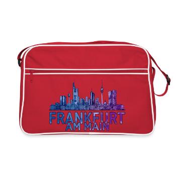 Frankfurt am Main Skyline - Retro Tasche - Rot/Weiß - Vorne