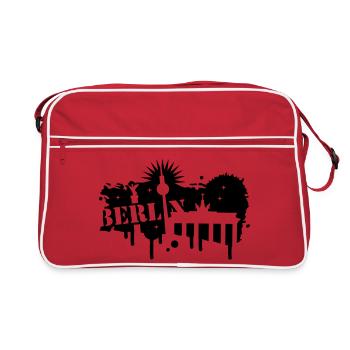 Berlin, Brandenburg Gate, and Victory Column - Retro Bag - red/white - Front