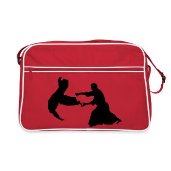 Aikido-Wurf - Retro Tasche - Rot/Weiß - Vorne