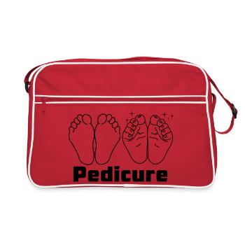 Pieds avec texte Pédicure - Sac Retro - rouge/blanc - Devant