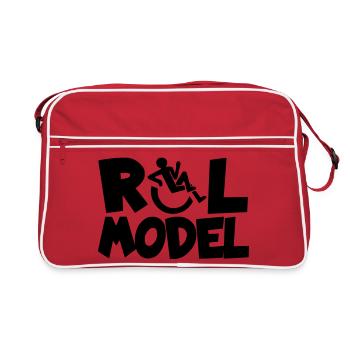 Every wheelchair user is a role model * - Retro Bag - red/white - Front
