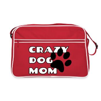 Maman folle de chien. Maman chien # - Sac Retro - rouge/blanc - Devant