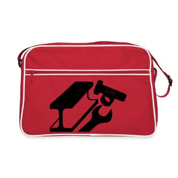 Poutre en acier avec écrou de boulon et clé - Sac Retro - rouge/blanc - Devant