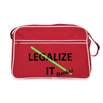 Legalize it weed Marihuana - Retro Tasche - Rot/Weiß - Vorne