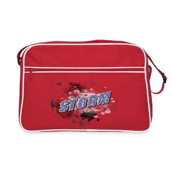 STORM Sturm mit Hintergrund - Retro Tasche - Rot/Weiß - Vorne