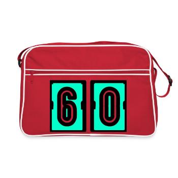 60. 60 YEARS. 60th ANNIVERSARY. 60TH BIRTHDAY. - Retro Bag - red/white - Front