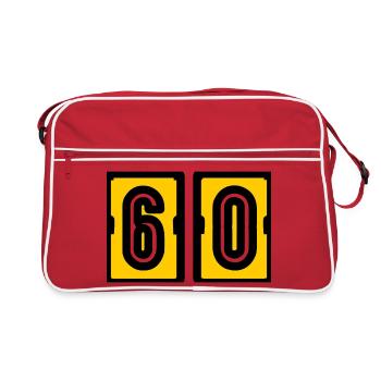60. 60 YEARS. 60th ANNIVERSARY. 60TH BIRTHDAY. - Retro Bag - red/white - Front