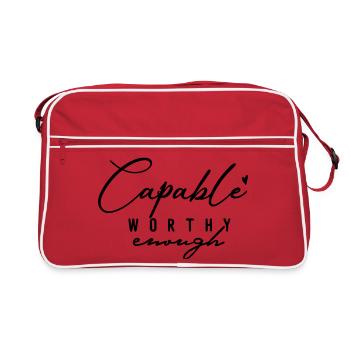 Capable Assez Digne – Amour de soi et motivation - Sac Retro - rouge/blanc - Devant