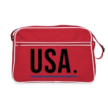 États-Unis – Chemise 🇺🇸 streetwear audacieuse - Sac Retro - rouge/blanc - Devant