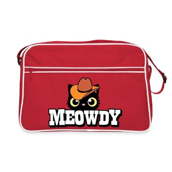 Motif chat avec chapeau de cowboy - Sac Retro - rouge/blanc - Devant