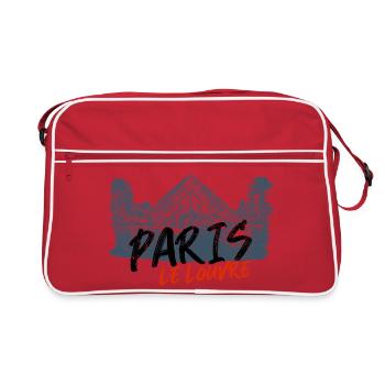 Design Inspiration Louvre Pyramide Paris - Retro Tasche - Rot/Weiß - Vorne