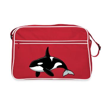 Amoureux des animaux marins des orques - Sac Retro - rouge/blanc - Devant