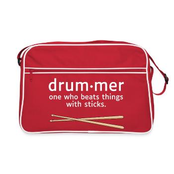 Définition du batteur Drôle Batteur Dire - Sac Retro - rouge/blanc - Devant