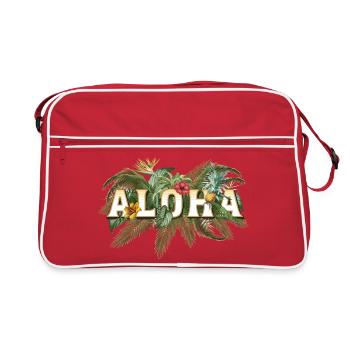 Aloha Tropics Font with Palm Trees - Retro Bag - red/white - Front