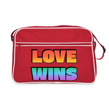 Love Wins Gradient Bold Text - Retro Bag - red/white - Front