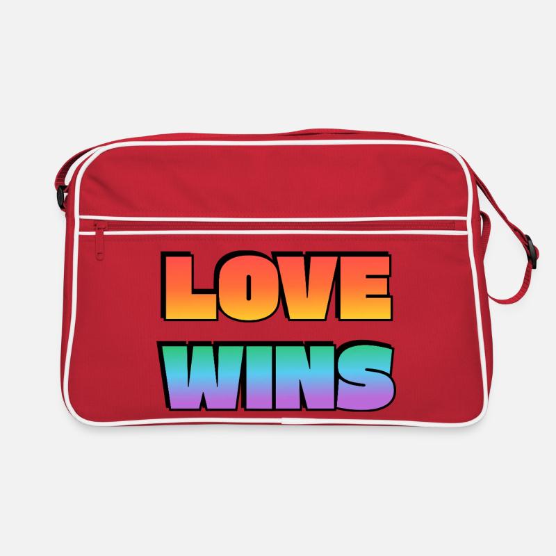 Love Wins Gradient Bold Text Retro Bag