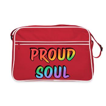 Proud Soul Rainbow Handwriting Typography - Retro Bag - red/white - Front