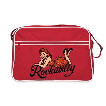 Rockabilly Pin-Up Femme Années 50 Allongé Jupon Rouge - Sac Retro - rouge/blanc - Devant