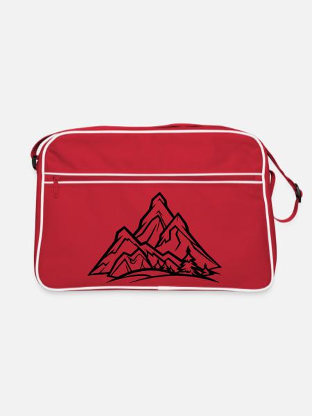 Montagnes - Sac Retro - rouge/blanc - Devant