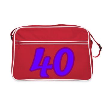 40. 40 YEARS. 40th ANNIVERSARY. 40 YEARS ANNIVERSARY. - Retro Bag - red/white - Front